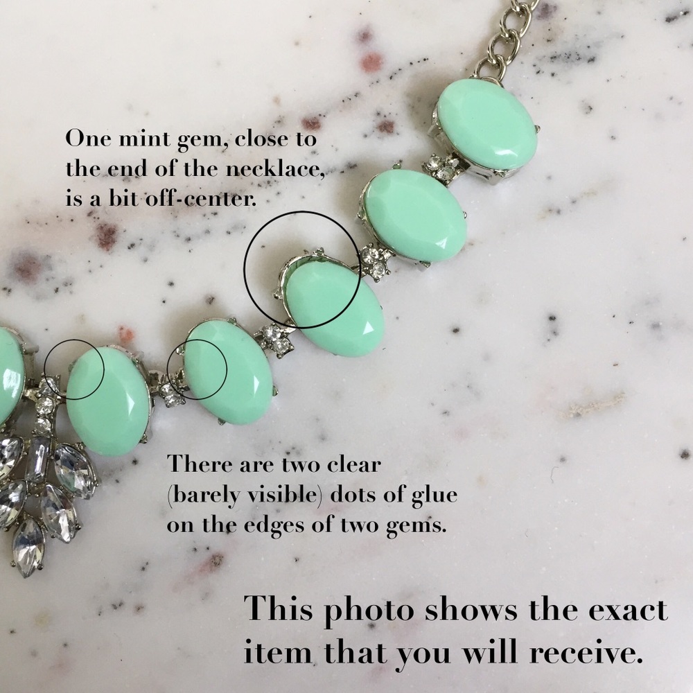 🆑 "Amelia" Necklace || Mint Green Crystal Leaves - Picture 5 of 9